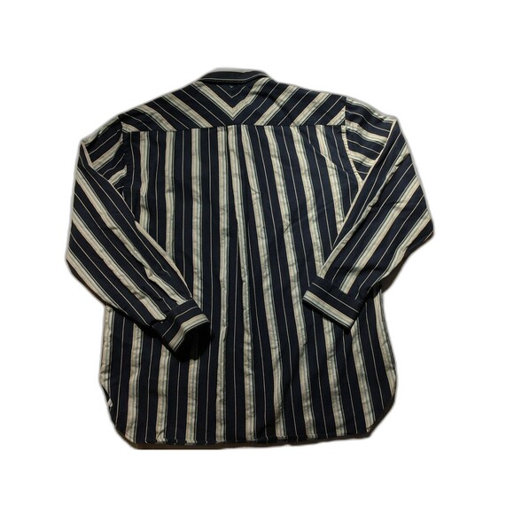 Tommy Hilfiger Men  Shirt Sz XL Cotton Long Sleeves Striped Blue Business - Picture 2 of 7